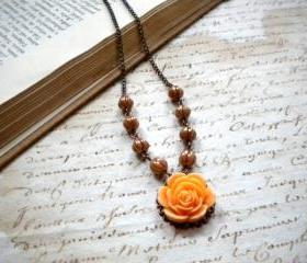 Flower Necklace - Vintage Necklace - Choker Necklace