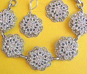 Bridesmaids Jewelry Set, Bracelet and earrings, Bridal Jewelry