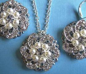Weddings, Necklace and Earring Set, Bridal Jewelry