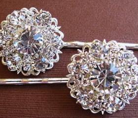 Wedding Hair Pins, Bridal Accessories, Silver and Crystal, Bridal Hair Accessories Diamond Sparkle Collection