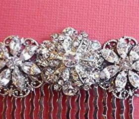Brilliant Crystal Ice Vintage Style Silver Sparkle bridal Barrette