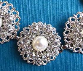 Wedding Bracelet,Silver,Pearl, Crystal, Bridal Jewelry,Vintage Style