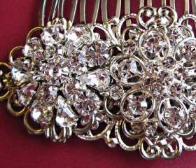 Wedding hair comb,bridal hair accessories, Crystal comb, Vintage Style Comb,"Vintage Romance"