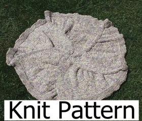 Knitting Pattern - Baby Blanket Pattern - round star easy