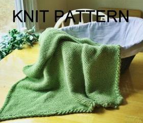 Knit Pattern - Baby Blanket pattern - easy warm cable border