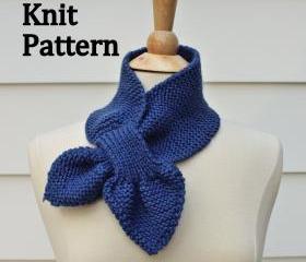 Knit Pattern keyhole scarf pattern - unique no slip warm winter