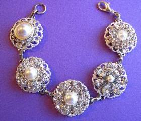 Wedding Jewelry, pearl bridal jewelry, Statement Bracelet