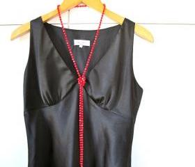 extra long ruby red necklace -190 czech ruby red fire polish glasses