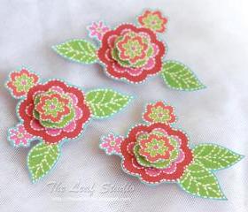 Poppies 3D Collection Flowers (set of 3) Dimensional Embellishments by The Leaf Studio. FREE shipping