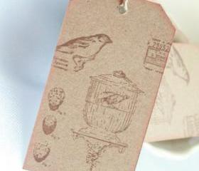 Aviary Kraft Tags (set of 5) by The Leaf Studio. FREE shipping