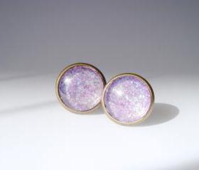 Lavender Studs earrings, Sparkle Earrings