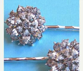 Wedding Hair Pins, Bridal Accessories, Crystal Hair Pins,"Crystal Bouquet" Collection