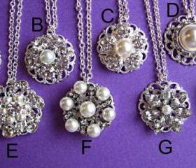 Wedding necklaces, 8 Choices, Bridesmaids, Christmas Gift, Stocking Stuffer, Formal Holiday Jewelry