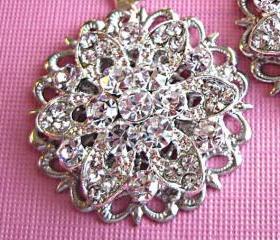 Wedding, Earrings, Clear Crystal Rhinestone Flowers, Bridal Jewelry,Christmas Gift for her, Formal, Party Jewelry, Holiday,