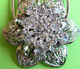Wedding Hair Comb, Bridal Accessories, Crystal and silver, Vintage Style "Floral Ice" Collection