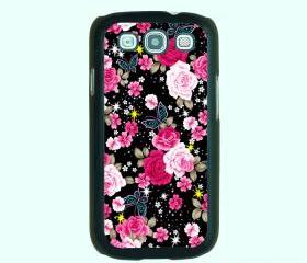 Floral -- Samsung Galaxy S3 case,durable plastic case in black,white,clear 