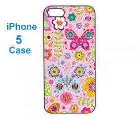 Iphone 5 case,iphone 4 case--Flower, durable plastic case in black or white 