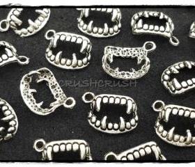  40pcs Antique Silver Vampire Teeth Fangs Twilight Charms Pendants PND-316