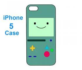 Iphone 5 case,iphone 4 case-- adventure time,beemo, durable plastic case in black or white 