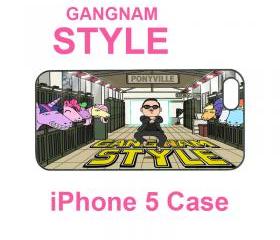 Iphone 5 case,iphone 4 case--Gangnam Style, durable plastic case in black or white 