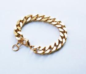 Gold Plated Link Chain Bracelet Gold Curb Chain bracelet