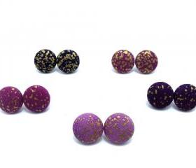 Button earrings -The Galaxy Of Colours