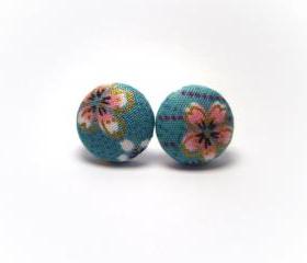 Button earrings -Sakura 