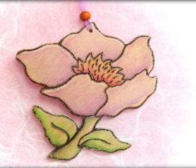 Wood Christmas Rose - wonderfully woodburnt