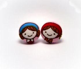 Button earrings -Cooking MaMa