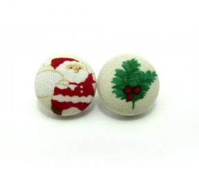 Button earrings -Santa Claus Earrings