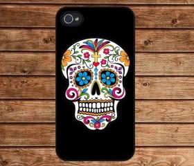 Floral Skull,Sugar skull--iphone 4 case,iphone 4s case ,in plastic or silicone case