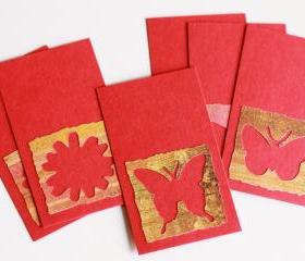 Butterfly Kisses Tags.Embellishments (set of 6) by The Leaf Studio. FREE shipping