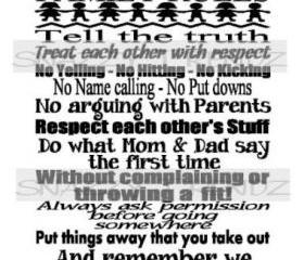 Family Rules Vinyl Decal