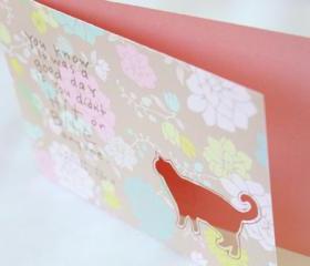 SilhouPets Collection Cat Greeting Card by The Leaf Studio. FREE shipping