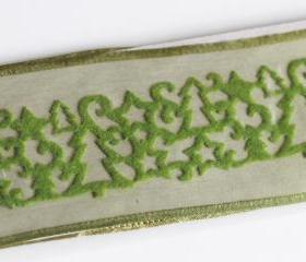 Green Felt Stars & Tree Ribbon. FREE shipping