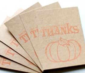 Pumpkin Thanks Tags (set of 6) by The Leaf Studio. FREE shipping