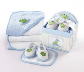 Personalized baby boy or girl towel Bathtime Four Piece Gift Set great for baby shower gift