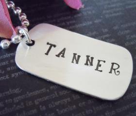 Dog Tag-Personalized Necklace-Hand Stamped Jewelry-Custom Necklace