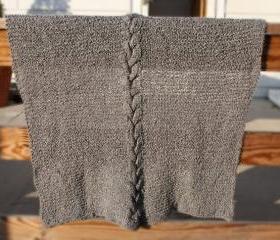 Custom Knit Baby Blanket - Soft gray cable warm