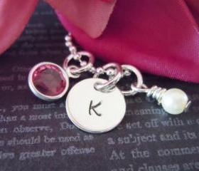 Charm Necklace-Personalized Flower Girl or Junior Bridesmaid Necklace-Flower Girl Gifts-Hand Stamped Jewelry-Pearl
