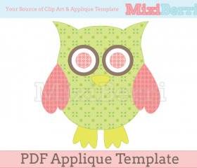 Owl Applique Template PDF