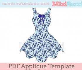 PDF Applique Template - Dress