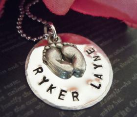 Silver Charms-Hand Stamped Jewelry-New Mom-Necklace Charms-Chram Bracelet-Baby Jewelry