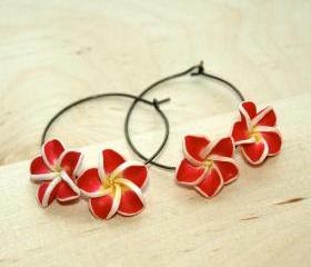 Frangipani / Plumeria / Kemboja FLower Earrings