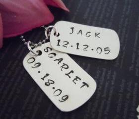 Dog Tag-Personalized Jewerly-Hand Stamped Jewelry-Childrens Necklace-Charm