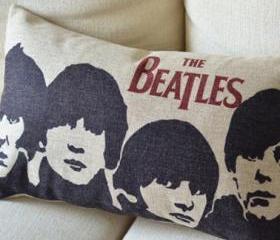 Forever Beatles Print Decorative Pillow