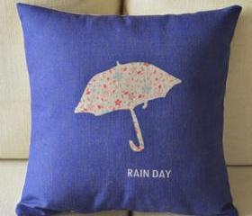 Rain Day Print Decorative Pillow