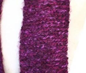 Purple Knit Scarf Winter - soft plush warm grape