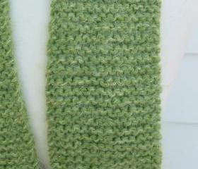 knit green winter scarf soft plush warm mint