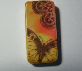 Orange Butterflies are Free /domino Pendant